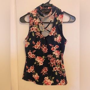 Mock neck, choker stretchy tank